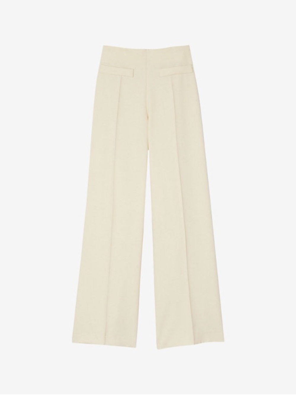 Sandro Wide-Leg Cream Trousers